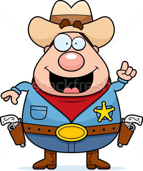 шериф Идея счастливым Cartoon человека прав Сток-фото © cthoman