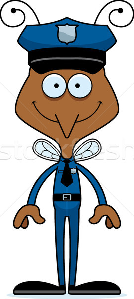 Cartoon Smiling Police Officer Mosquito Stock photo © cthoman