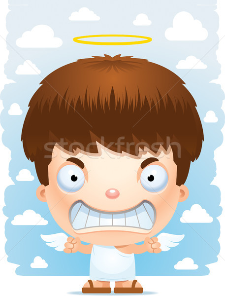 Angry Cartoon Boy Angel Stock photo © cthoman