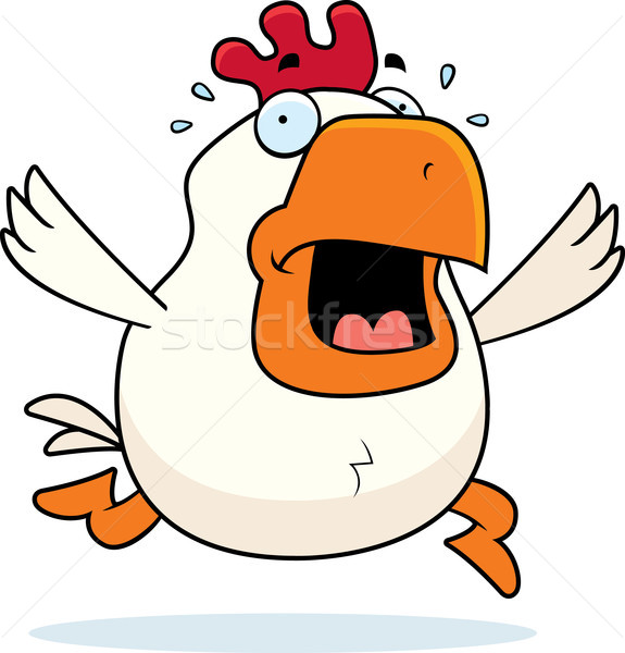 Cartoon gallo panico esecuzione animale Foto d'archivio © cthoman