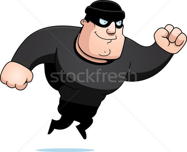 Cartoon Burglar Jumping Stock photo © cthoman