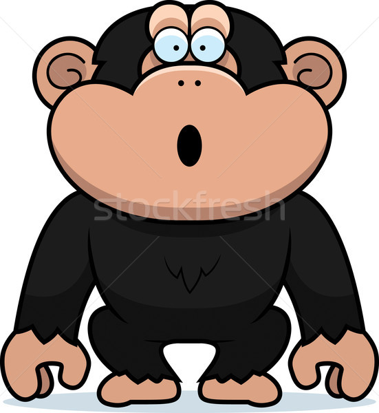 Foto stock: Chimpancé · sorprendido · Cartoon · ilustración · mirando · gráfico