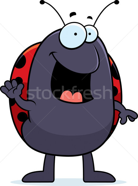 Cartoon Ladybug ilustracja uśmiechnięty Zdjęcia stock © cthoman