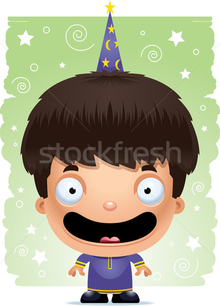 Cartoon Boy Wizard Smiling Stock photo © cthoman