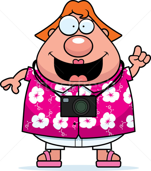 Turista idéia feliz desenho animado mulher pessoa Foto stock © cthoman