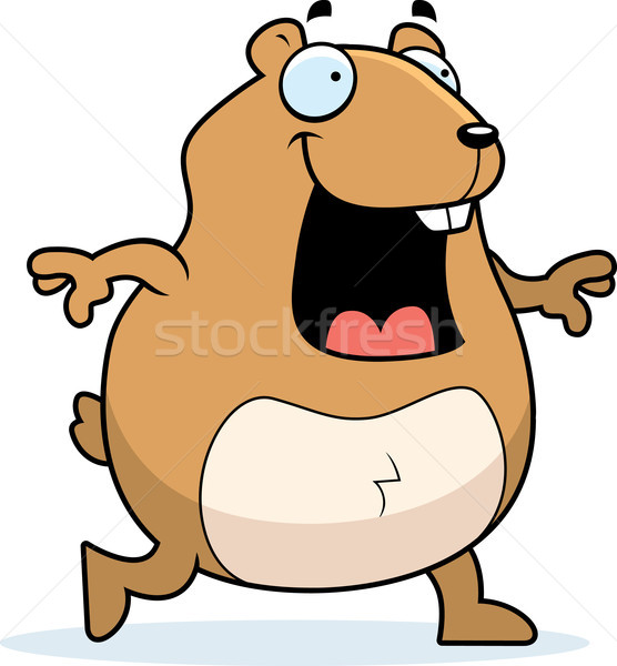Hamster marche heureux cartoon souriant [[stock_photo]] © cthoman