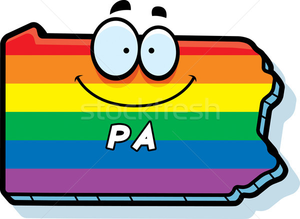 Cartoon Pennsylvania ilustracja uśmiechnięty tęczy Zdjęcia stock © cthoman