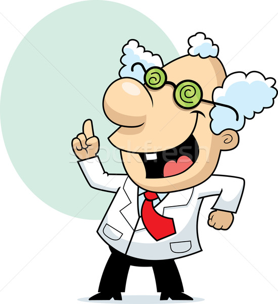 Mad Wissenschaftler glücklich Karikatur stehen lächelnd Stock foto © cthoman