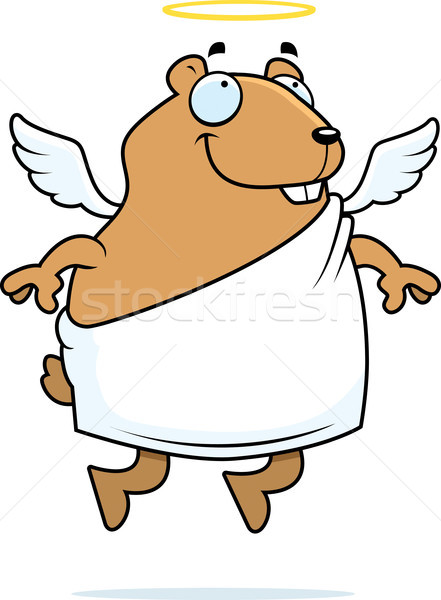 Hamster înger fericit desen animat aripi de inger halo Imagine de stoc © cthoman