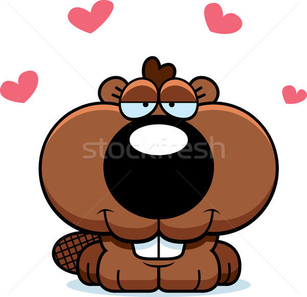 Cartoon Beaver Love Stock photo © cthoman