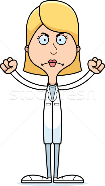 Cartoon Angry Doctor Woman Stock photo © cthoman