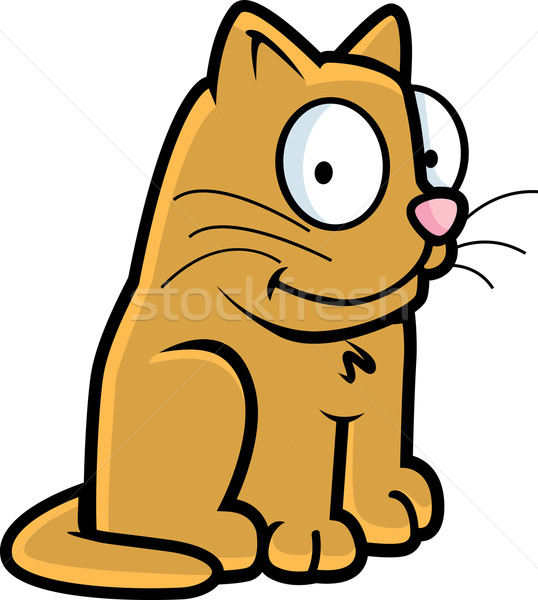 Kedi gülen mutlu karikatür oturma Stok fotoğraf © cthoman