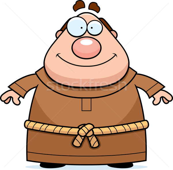 Mönch lächelnd glücklich Karikatur stehen Stock foto © cthoman