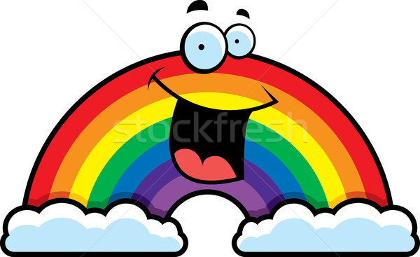 Stockfoto: Cartoon · regenboog · illustratie · glimlachend · gelukkig