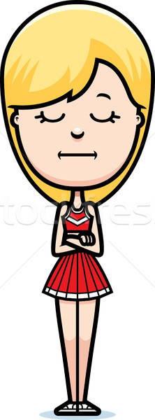 Vervelen cartoon cheerleader illustratie teen meisje Stockfoto © cthoman