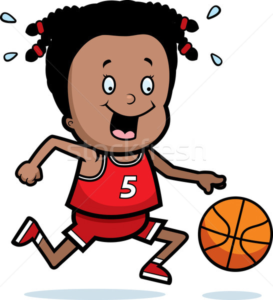 Kind spelen basketbal cartoon illustratie kinderen Stockfoto © cthoman