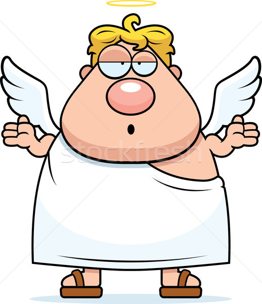 Cartoon angelo confusi illustrazione uomo ali Foto d'archivio © cthoman
