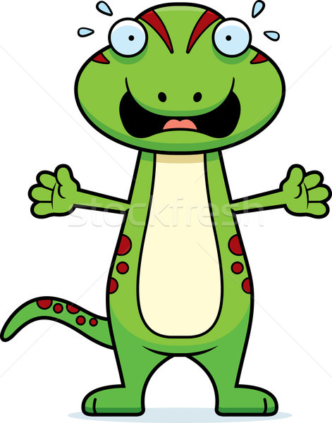 страшно Cartoon геккон иллюстрация глядя животного Сток-фото © cthoman