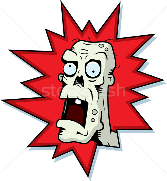 Zombie hoofd cartoon Rood Stockfoto © cthoman