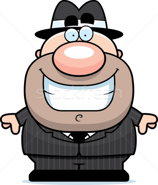 Smiling Cartoon Mobster Stock photo © cthoman