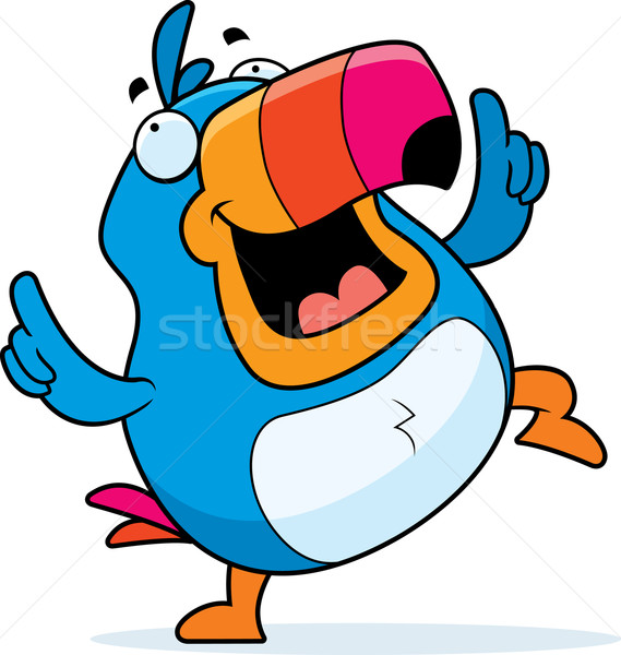 Dans mutlu karikatür gülen kuş Stok fotoğraf © cthoman