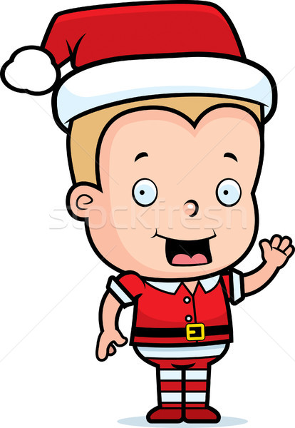 Natal elfo feliz desenho animado sorridente Foto stock © cthoman