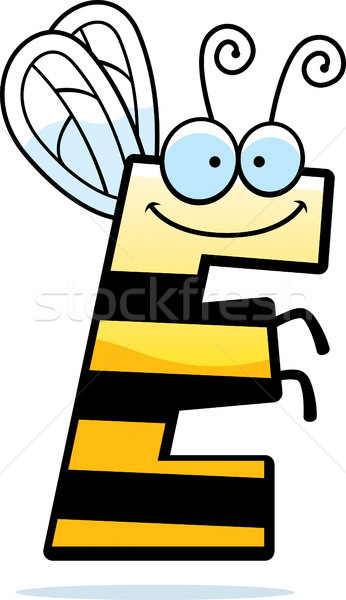 Rajz e betű rovar illusztráció rovar boldog Stock fotó © cthoman