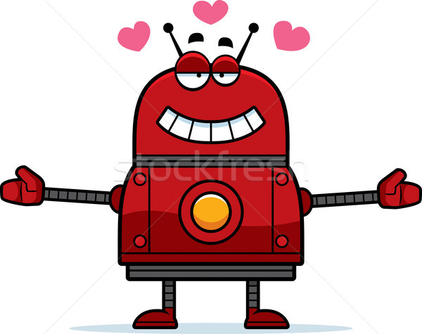 Hugging Red Robot Stock photo © cthoman