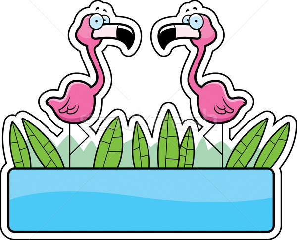 розовый два Cartoon знак птица животного Сток-фото © cthoman