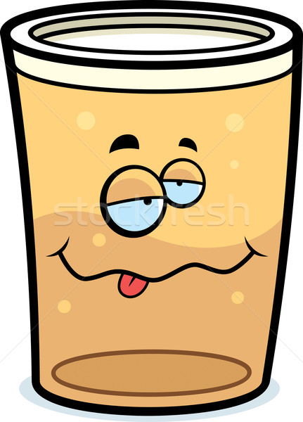 Betrunken Pint Bier Karikatur lächelnd Stock foto © cthoman