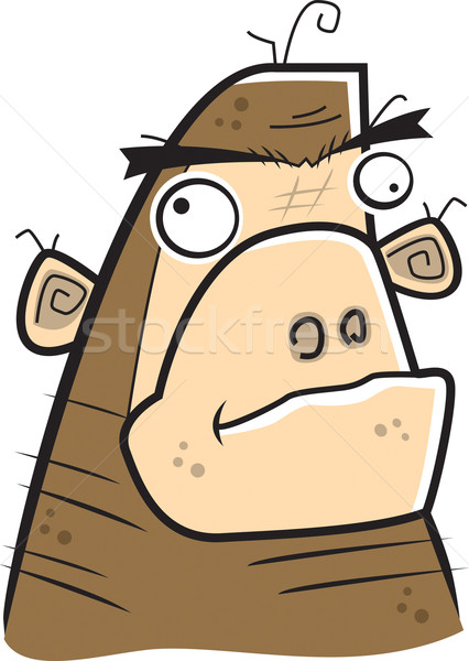 Ape visage cartoon illustration tête animaux [[stock_photo]] © cthoman