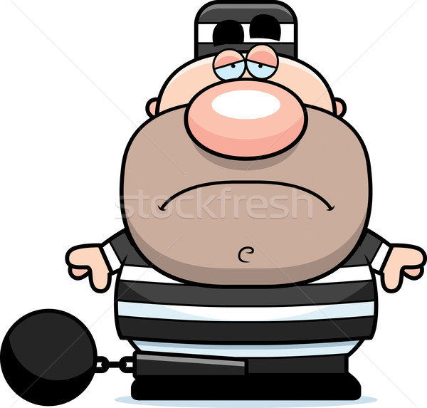 Cartoon triest gevangene illustratie naar man Stockfoto © cthoman