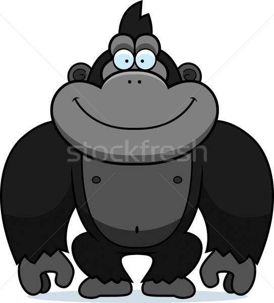 Cartoon gorila ilustración sonriendo feliz gráfico Foto stock © cthoman