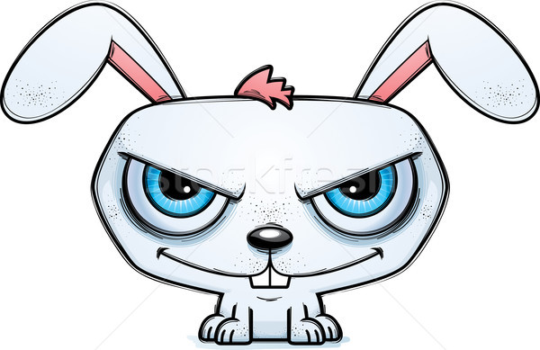 Złowrogi mały cartoon królik ilustracja patrząc Zdjęcia stock © cthoman