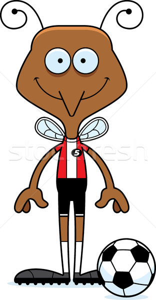 Cartoon улыбаясь футболист комаров Футбол спортивных Сток-фото © cthoman