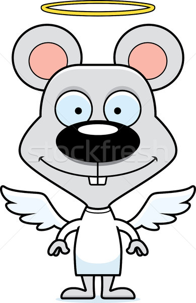 漫画 笑みを浮かべて 天使 マウス 動物 ストックフォト © cthoman