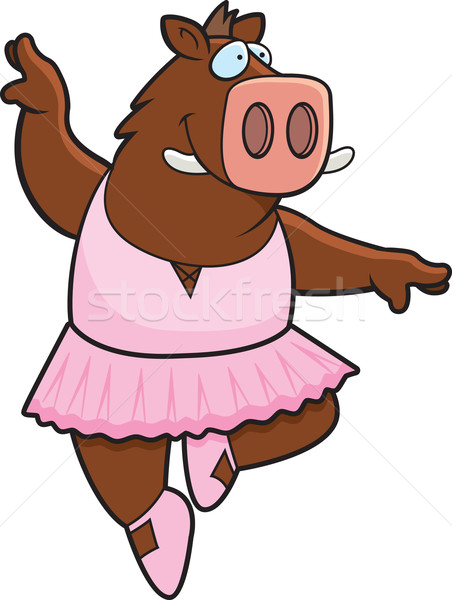 公豬 芭蕾舞演員 快樂 漫畫 跳舞 豬 商業照片 © cthoman