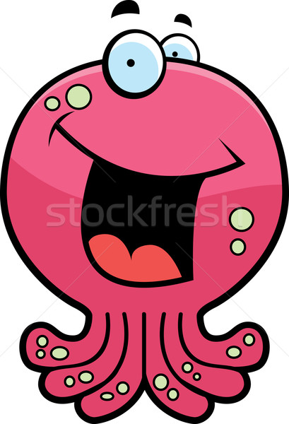 осьминога улыбаясь Cartoon розовый счастливым Сток-фото © cthoman