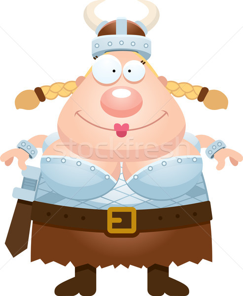 Happy Cartoon Valkyrie Stock photo © cthoman