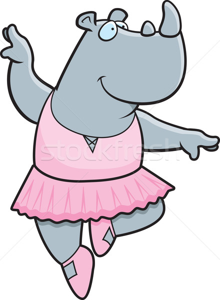 Rhino ballerine heureux cartoon animaux [[stock_photo]] © cthoman