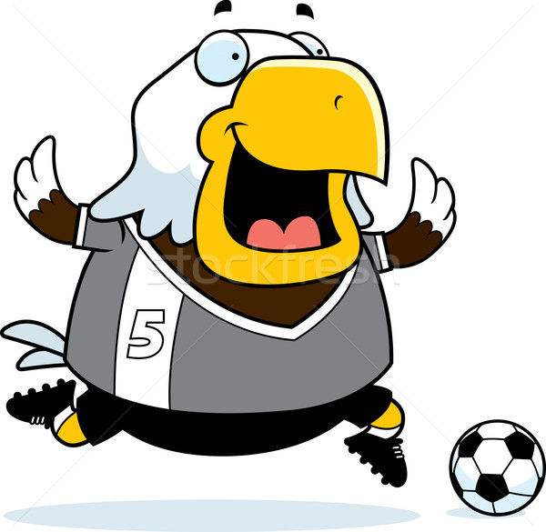 Stock foto: Karikatur · Adler · Fußball · Illustration · bald · spielen