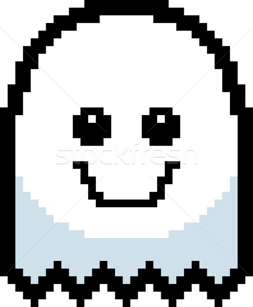 Smiling 8-Bit Cartoon Ghost Stock photo © cthoman
