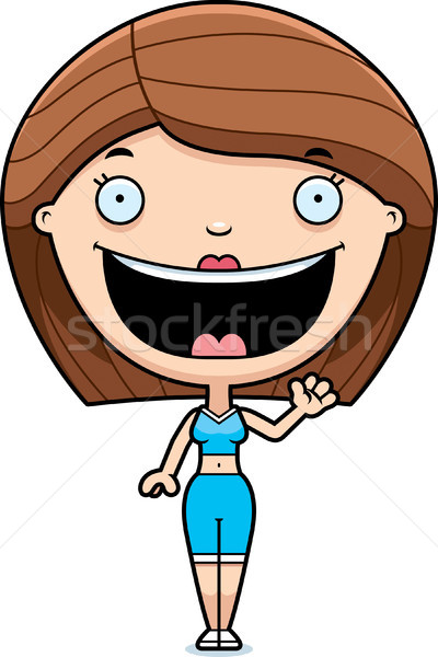 Cartoon Фитнес-женщины иллюстрация женщину счастливым Сток-фото © cthoman