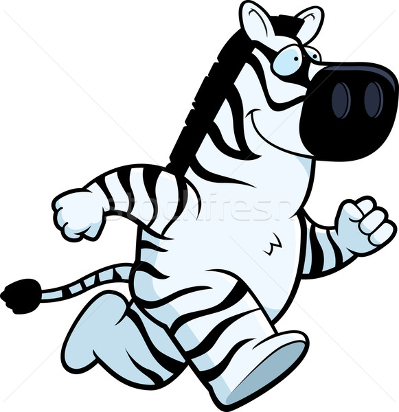 Zebra çalışma mutlu karikatür gülen Stok fotoğraf © cthoman