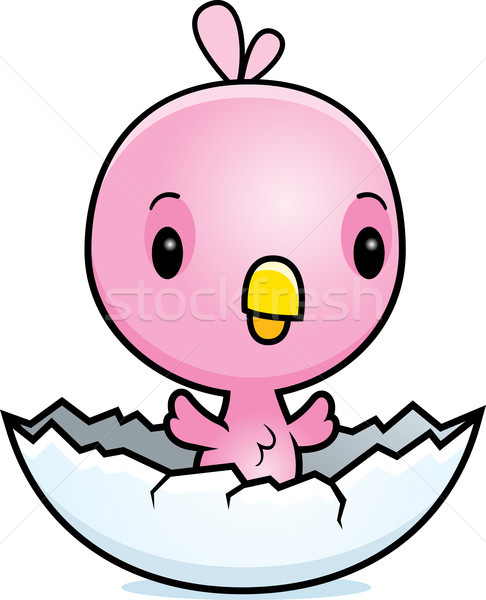 Cartoon Pink Bird Hatching Stock photo © cthoman