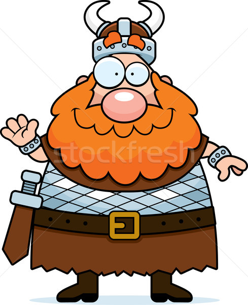 Cartoon Viking Waving Stock photo © cthoman