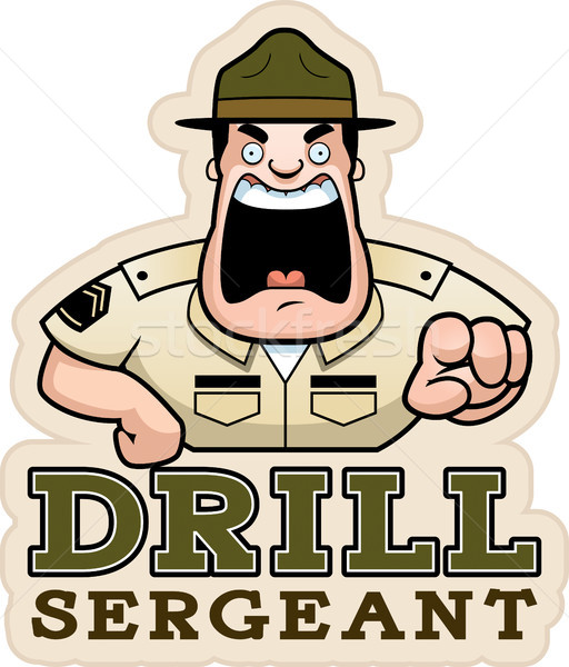 Cartoon Drill Sergeant Text Stock photo © cthoman