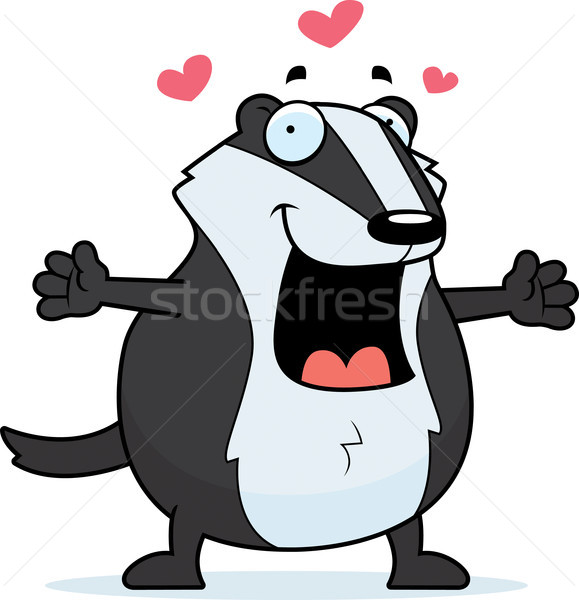 漫畫 獾 擁抱 準備 給 微笑 商業照片 © cthoman