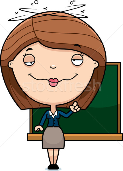 Dronken cartoon leraar illustratie naar school Stockfoto © cthoman