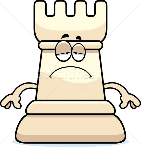 Sad Cartoon Chess Rook Stock photo © cthoman